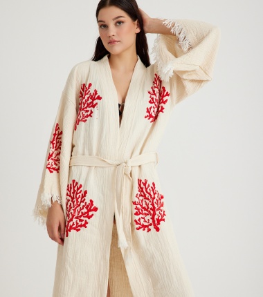 Müslin Bornoz Kimono Kaftan