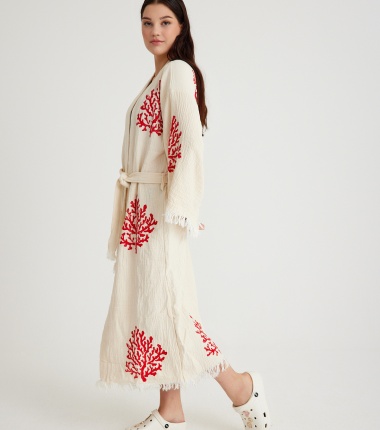 Müslin Bornoz Kimono Kaftan