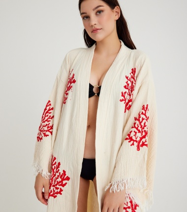 Müslin Bornoz Kimono Kaftan