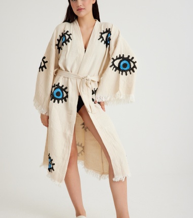 Müslin Bornoz Kimono Kaftan
