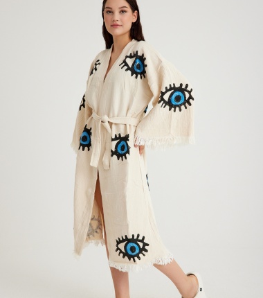 Müslin Bornoz Kimono Kaftan