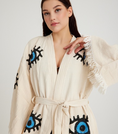 Müslin Bornoz Kimono Kaftan