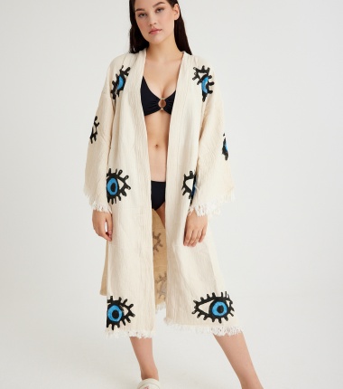 Müslin Bornoz Kimono Kaftan