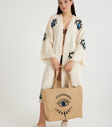 Müslin Bornoz Kimono Kaftan
