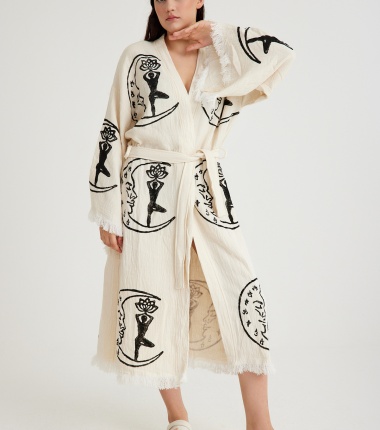 Müslin Bornoz Kimono Kaftan