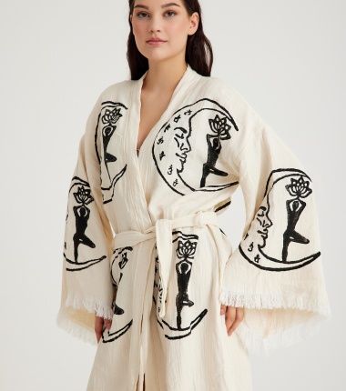 Müslin Bornoz Kimono Kaftan