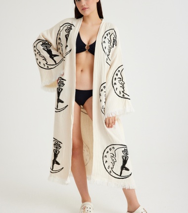 Müslin Bornoz Kimono Kaftan