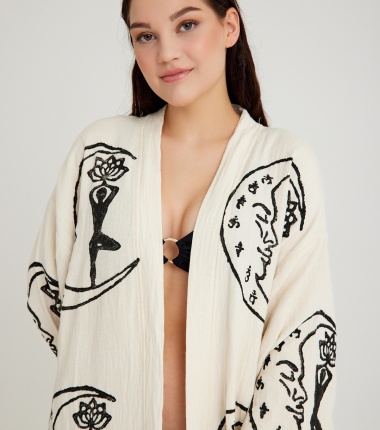 Müslin Bornoz Kimono Kaftan