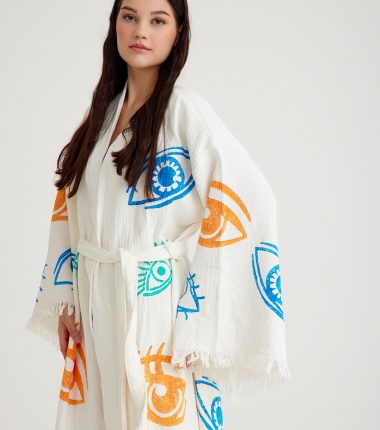 Müslin Bornoz Kimono Kaftan