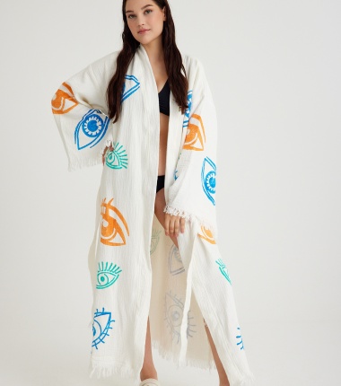 Müslin Bornoz Kimono Kaftan