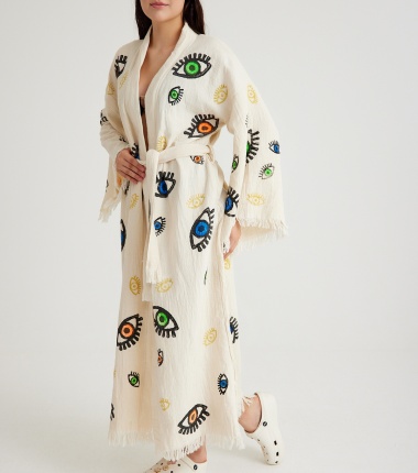 Müslin Bornoz Kimono Kaftan