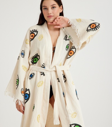 Müslin Bornoz Kimono Kaftan
