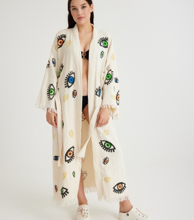 Müslin Bornoz Kimono Kaftan