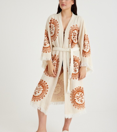 Müslin Bornoz Kimono Kaftan