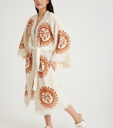 Müslin Bornoz Kimono Kaftan