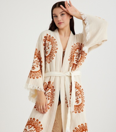Müslin Bornoz Kimono Kaftan