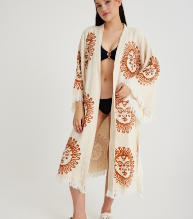 Müslin Bornoz Kimono Kaftan