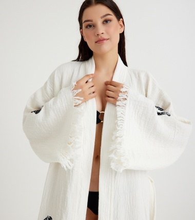Müslin Bornoz Kimono Kaftan