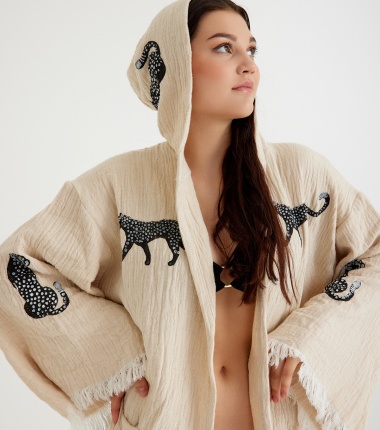 Müslin Bornoz Kimono Kaftan