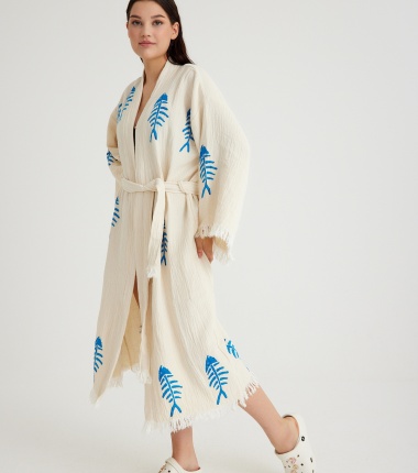 Müslin Bornoz Kimono Kaftan