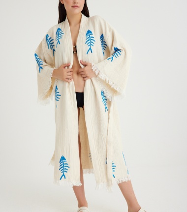 Müslin Bornoz Kimono Kaftan