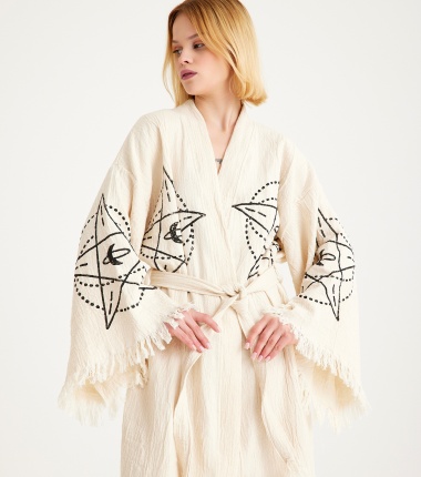 Müslin Bornoz Kimono Kaftan