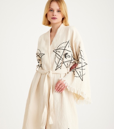 Müslin Bornoz Kimono Kaftan