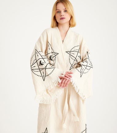 Müslin Bornoz Kimono Kaftan