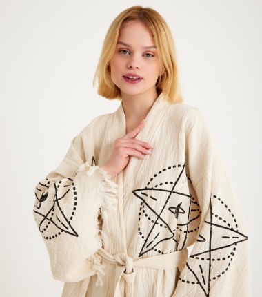 Müslin Bornoz Kimono Kaftan