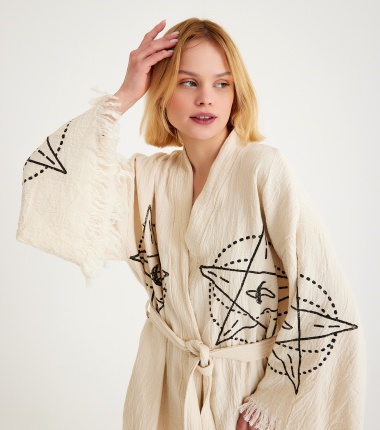 Müslin Bornoz Kimono Kaftan