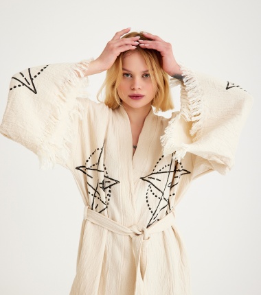 Müslin Bornoz Kimono Kaftan