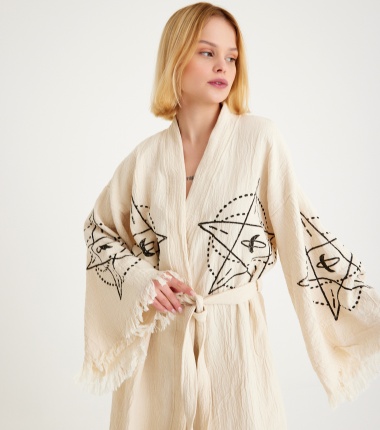 Müslin Bornoz Kimono Kaftan