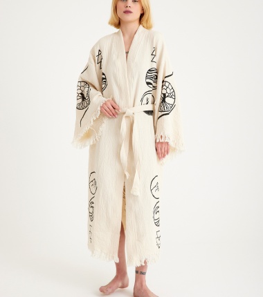 Müslin Bornoz Kimono Kaftan