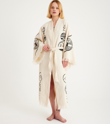 Müslin Bornoz Kimono Kaftan