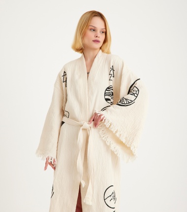 Müslin Bornoz Kimono Kaftan