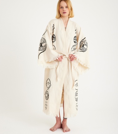 Müslin Bornoz Kimono Kaftan