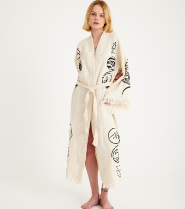 Müslin Bornoz Kimono Kaftan