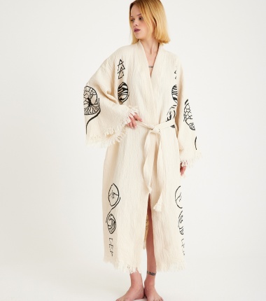 Müslin Bornoz Kimono Kaftan