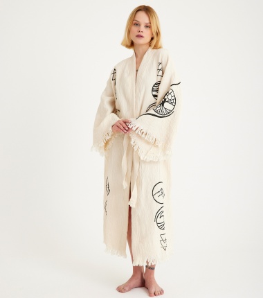 Müslin Bornoz Kimono Kaftan