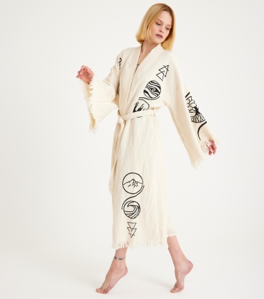 Müslin Bornoz Kimono Kaftan