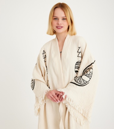 Müslin Bornoz Kimono Kaftan