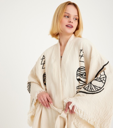 Müslin Bornoz Kimono Kaftan