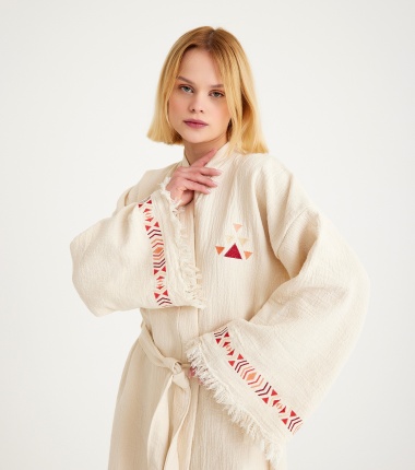 Müslin Bornoz Kimono Kaftan