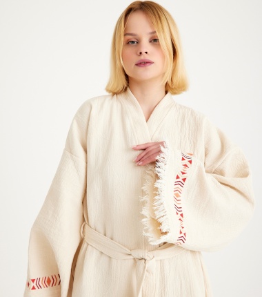 Müslin Bornoz Kimono Kaftan
