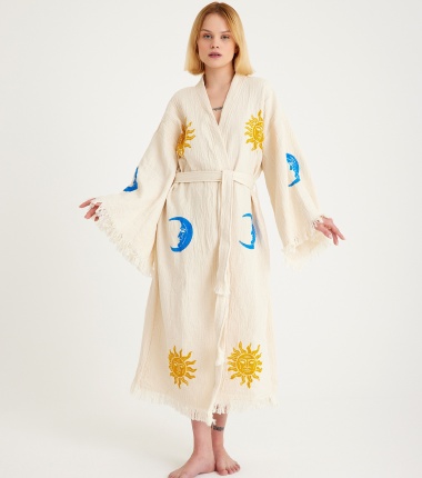 Müslin Bornoz Kimono Kaftan