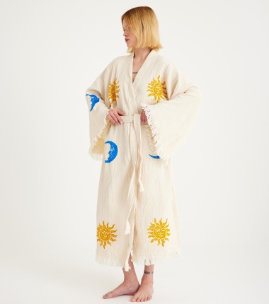 Müslin Bornoz Kimono Kaftan