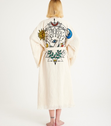 Müslin Bornoz Kimono Kaftan