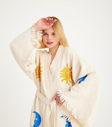 Müslin Bornoz Kimono Kaftan
