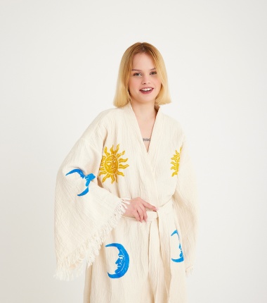 Müslin Bornoz Kimono Kaftan