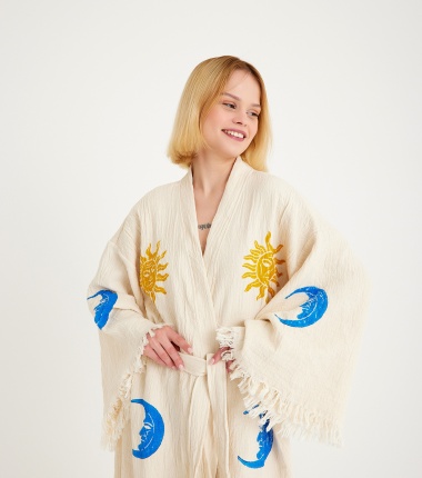Müslin Bornoz Kimono Kaftan